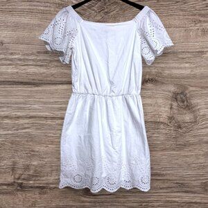 WHBM White Eyelet Dress Off The Shoulder White House Black Market Summer S